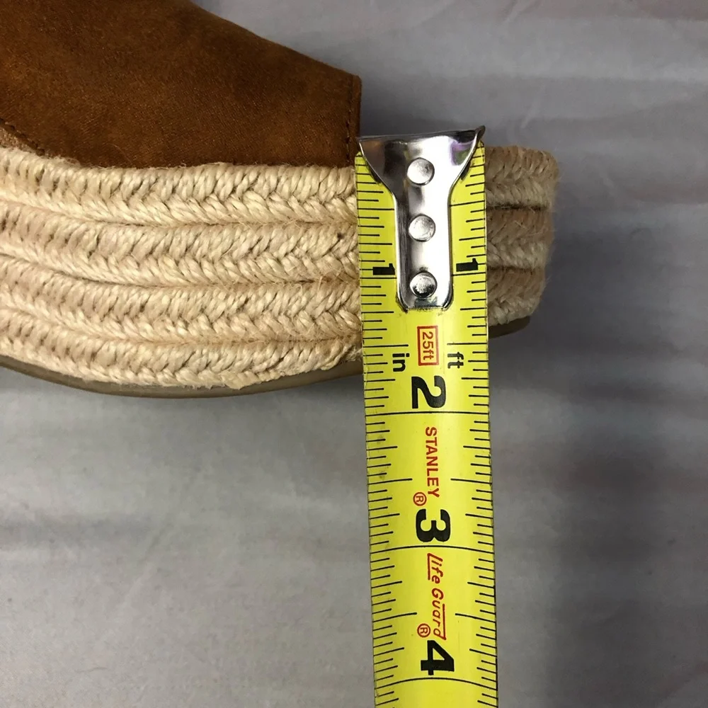 Universal Thread‎ Brown Espadrille Wedge Sandals Vegan Suede Women’s size 7.5